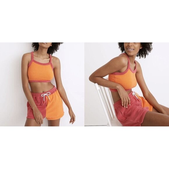 Solid & Striped Scottie Tank Top Tangerine & Strawberry ( S ) - Picture 1 of 4